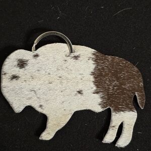 Cowhide Bison Keychain